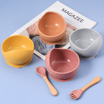 Jucarii, Copii si Bebe - Hrana si alaptare - Biberoane, suzete si accesorii hranire - Articole hranire bebelusi - Set hranire bebelusi si copii Topaqua® Minnie Me, pentru diversificare din silicon BPA free, 6+ luni, farfurie, bol, bavetica, tacamuri, roz pal - Infinity.ro