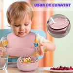 Jucarii, Copii si Bebe - Hrana si alaptare - Biberoane, suzete si accesorii hranire - Articole hranire bebelusi - Set hranire bebelusi, Danex, diversificare, silicon, BPA free, baveta, farfurie, bol cu ventuza, lingurita si furculita, cana gustari, roz - Infinity.ro