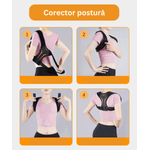 Ingrijire personala si Cosmetice - Sanatate si wellness - Aparate medicale - Suporturi ortopedice si orteze - Corector de postura, Danex, pentru indreptare coloana, umeri si clavicula, bretele ajustabile, suport pentru spate drept, unisex, material textil, Negru, L - Infinity.ro