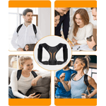 Ingrijire personala si Cosmetice - Sanatate si wellness - Aparate medicale - Suporturi ortopedice si orteze - Corector de postura, Danex, pentru indreptare coloana, umeri si clavicula, bretele ajustabile, suport pentru spate drept, unisex, material textil, Negru, L - Infinity.ro