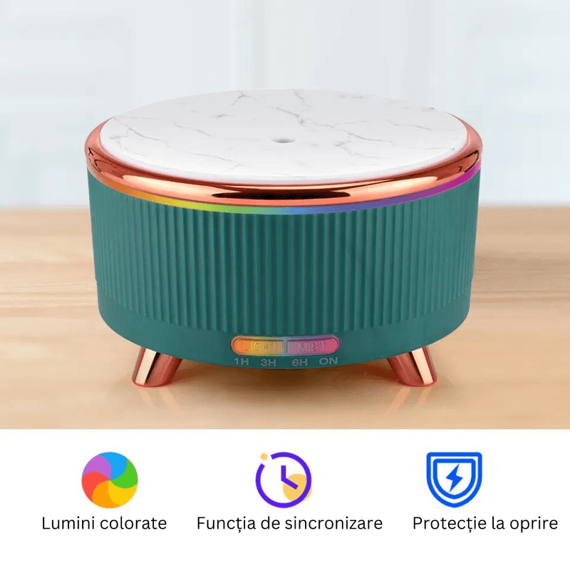 Casa si Gradina - Decoratiuni - Aromaterapie si lumanari - Difuzoare aromaterapie - Difuzor de aromaterapie si umidificator, Danex, Ultrasunete pentru casa, birou, hotel, Decor Spa, Meditatie, Uleiuri esentiale, Led, Rezervor 500ml, Verde - Infinity.ro