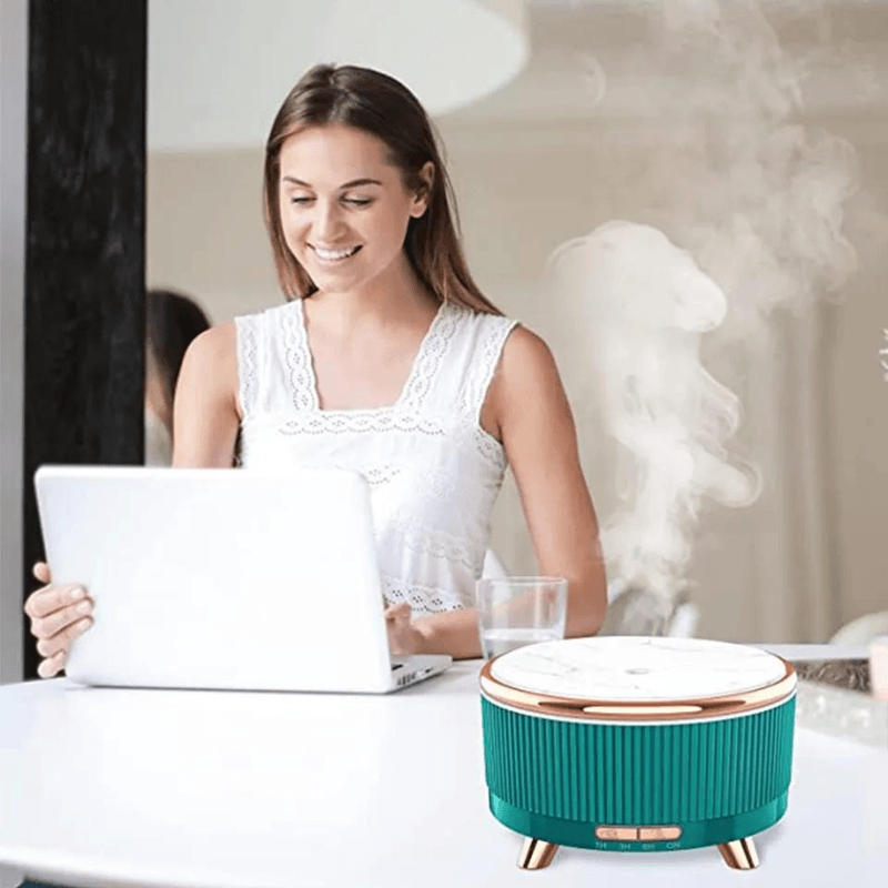 Casa si Gradina - Decoratiuni - Aromaterapie si lumanari - Difuzoare aromaterapie - Difuzor de aromaterapie si umidificator, Danex, Ultrasunete pentru casa, birou, hotel, Decor Spa, Meditatie, Uleiuri esentiale, Led, Rezervor 500ml, Verde - Infinity.ro
