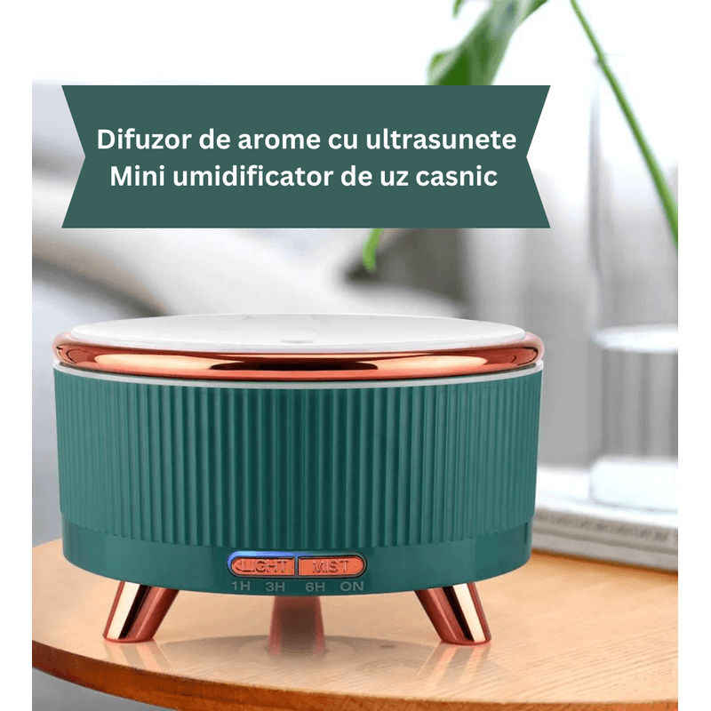 Casa si Gradina - Decoratiuni - Aromaterapie si lumanari - Difuzoare aromaterapie - Difuzor de aromaterapie si umidificator, Danex, Ultrasunete pentru casa, birou, hotel, Decor Spa, Meditatie, Uleiuri esentiale, Led, Rezervor 500ml, Verde - Infinity.ro