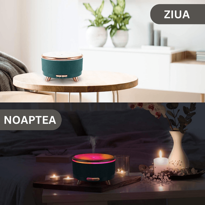 Casa si Gradina - Decoratiuni - Aromaterapie si lumanari - Difuzoare aromaterapie - Difuzor de aromaterapie si umidificator, Danex, Ultrasunete pentru casa, birou, hotel, Decor Spa, Meditatie, Uleiuri esentiale, Led, Rezervor 500ml, Verde - Infinity.ro