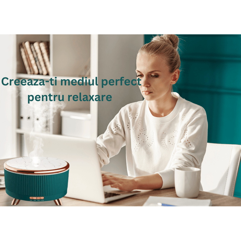 Casa si Gradina - Decoratiuni - Aromaterapie si lumanari - Difuzoare aromaterapie - Difuzor de aromaterapie si umidificator, Danex, Ultrasunete pentru casa, birou, hotel, Decor Spa, Meditatie, Uleiuri esentiale, Led, Rezervor 500ml, Verde - Infinity.ro