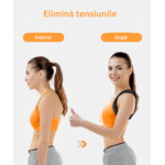 Ingrijire personala si Cosmetice - Sanatate si wellness - Aparate medicale - Suporturi ortopedice si orteze - Corector de postura, Danex, pentru indreptare, coloana, umeri si clavicula, bretele ajustabile, ham suport pentru spate drept, unisex, material textil, Negru, S - Infinity.ro