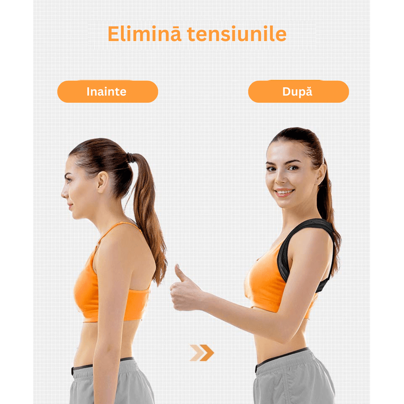 Ingrijire personala si Cosmetice - Sanatate si wellness - Aparate medicale - Suporturi ortopedice si orteze - Corector de postura, Danex, pentru indreptare, coloana, umeri si clavicula, bretele ajustabile, ham suport pentru spate drept, unisex, material textil, Negru, S - Infinity.ro