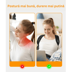 Ingrijire personala si Cosmetice - Sanatate si wellness - Aparate medicale - Suporturi ortopedice si orteze - Corector de postura, Danex, pentru indreptare coloana, umeri si clavicula, bretele ajustabile, suport pentru spate drept, unisex, material textil, Negru, M - Infinity.ro