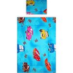 Casa si Gradina - Textile si covoare - Lenjerii de pat - Lenjerii copii - Lenjerie patut Hubners Cars 5 piese, albastru - Infinity.ro