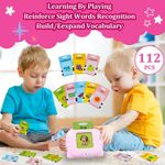 Jucarii, Copii si Bebe - Jucarii si jocuri - Jucarii & jocuri educative - Jocuri si jucarii educative - Set masina de invatare a cititor de carduri, jucarie educativa pentru copii, MorFansi, 112 bucati carduri flash 224 de cuvinte, STEM, 2 ani+, Roz - Infinity.ro