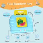 Jucarii, Copii si Bebe - Jucarii si jocuri - Jucarii & jocuri educative - Jocuri si jucarii educative - Jucarie educativa Montessori pentru copii, DDOLI, set jucarie de invatare cuvinte in limba engleza cu cititor de carduri flash, 224 de cuvinte 112 carduri, incarcare MicroUSB, 2 ani+, Albastru - Infinity.ro