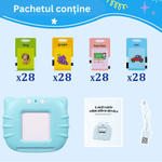 Jucarii, Copii si Bebe - Jucarii si jocuri - Jucarii & jocuri educative - Jocuri si jucarii educative - Jucarie educativa Montessori, Set masina de invatare cu cititor de carduri, Danex, invata engleza, carduri flash 224 de cuvinte, Albastru - Infinity.ro