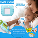 Jucarii, Copii si Bebe - Jucarii si jocuri - Jucarii & jocuri educative - Jocuri si jucarii educative - Jucarie educativa Montessori, Set masina de invatare cu cititor de carduri, Danex, invata engleza, carduri flash 224 de cuvinte, Albastru - Infinity.ro