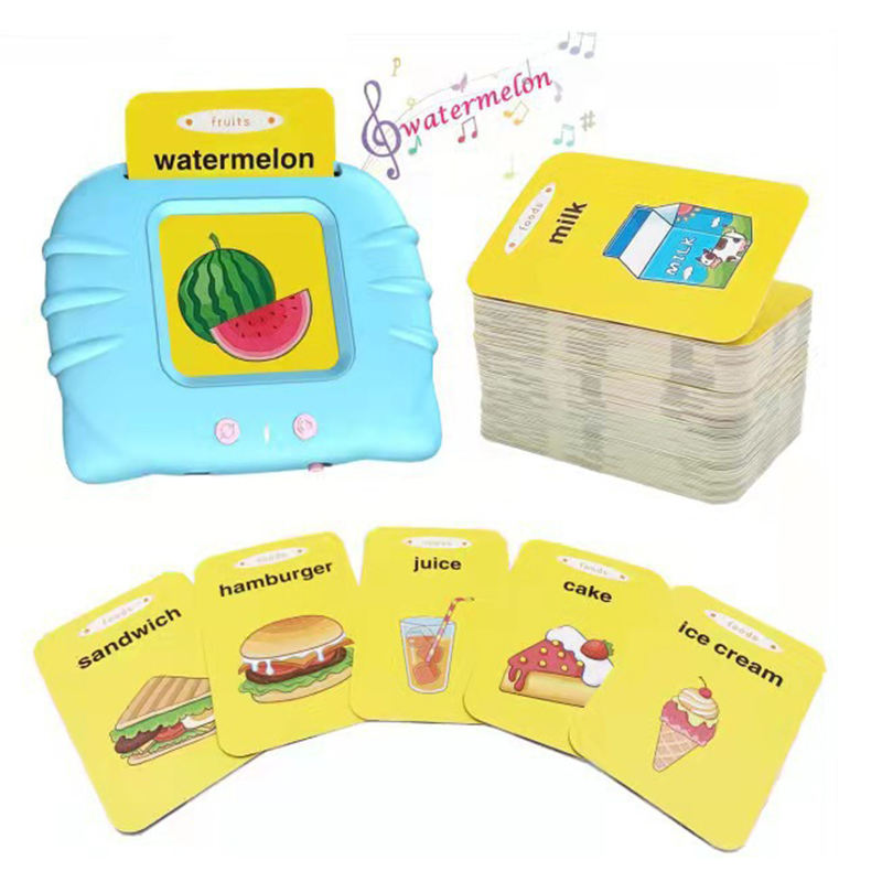 Jucarii, Copii si Bebe - Jucarii si jocuri - Jucarii & jocuri educative - Jocuri si jucarii educative - Jucarie educativa Montessori pentru copii, DDOLI, set jucarie de invatare cuvinte in limba engleza cu cititor de carduri flash, 224 de cuvinte 112 carduri, incarcare MicroUSB, 2 ani+, Albastru - Infinity.ro