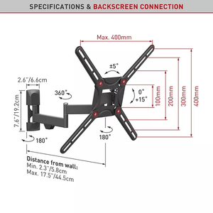 Suport TV de perete, Barkan 3420.B, Fix, 29"- 56", VESA