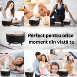 Casa si Gradina - Decoratiuni - Aromaterapie si lumanari - Difuzoare aromaterapie - Difuzor de aromaterapie si umidificator, Danex, cu ultrasunete pentru casa, birou, hotel, Decor Spa, Meditatie, Uleiuri esentiale, Led, Rezervor 500ml, Negru - Infinity.ro