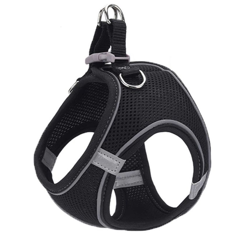 Petshop/Accesorii petshop/Zgarzi, lese si hamuri/Hamuri - Ham pentru caini de talie mica cu elemente reflectorizante, confortabil, marime XXXS, culoare Negru, AniOne Germany - Infinity.ro