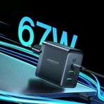 Laptop, Telefoane si Tablete - Telefoane mobile si accesorii - Accesorii Telefoane - Incarcatoare telefoane - Incarcator Joyroom Ultra Rapid, Putere 67W, Model JR-TCG02 EU, Porturi 2 x Type C și 2 x USB-A, Cablu inclus, Negru - Infinity.ro