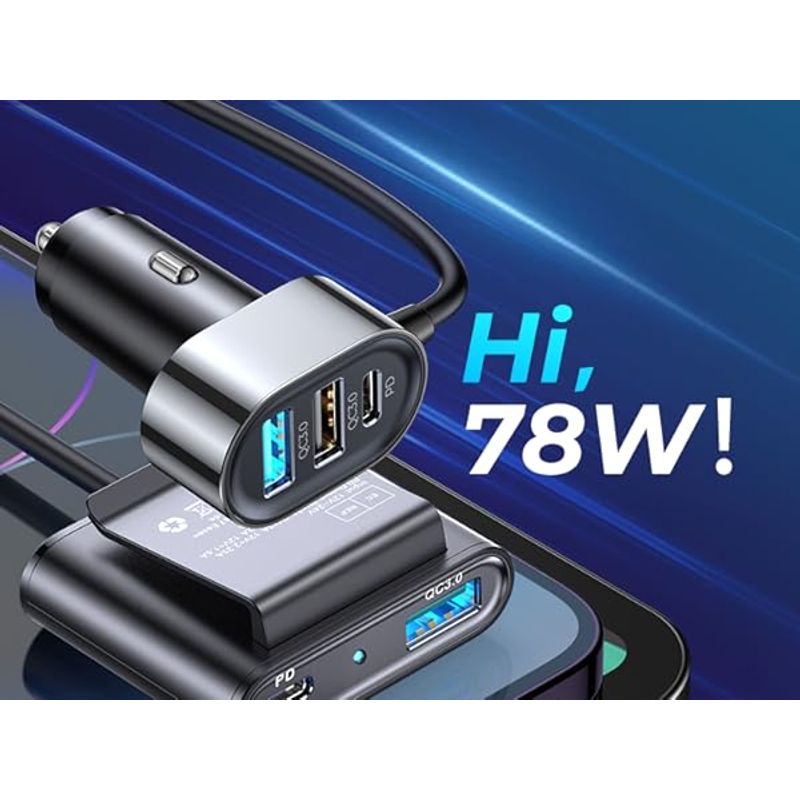 Laptop, Telefoane si Tablete - Telefoane mobile si accesorii - Accesorii Telefoane - Incarcatoare telefoane - Incarcator Auto cu Extensie, 5 x USB, Joyroom JR-CL03 Pro, Negru - Infinity.ro