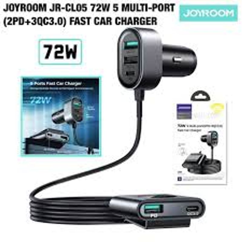 Laptop, Telefoane si Tablete - Telefoane mobile si accesorii - Accesorii Telefoane - Incarcatoare telefoane - Incarcator Auto cu Extensie, 5 x USB, Joyroom JR-CL03 Pro, Negru - Infinity.ro
