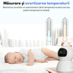 Casa si Gradina - Mobilier - Mobilier copii - Monitoare video copii - Baby Monitor WiFi 2in1 cu Camera Audio-Video Multi View, UltraHD/5” Night Vision, Rotire 355°/90°, Zoom 4X, Notificari - Infinity.ro