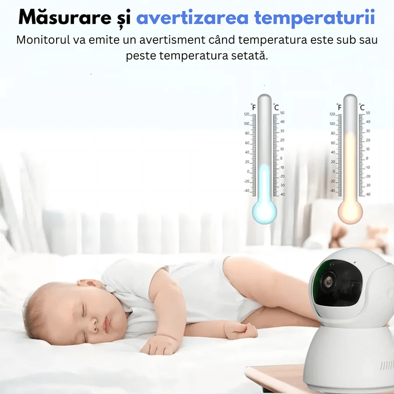 Casa si Gradina - Mobilier - Mobilier copii - Monitoare video copii - Baby Monitor WiFi 2in1 cu Camera Audio-Video Multi View, UltraHD/5” Night Vision, Rotire 355°/90°, Zoom 4X, Notificari - Infinity.ro