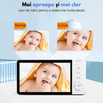 Casa si Gradina - Mobilier - Mobilier copii - Monitoare video copii - Baby Monitor WiFi 2in1 cu Camera Audio-Video Multi View, UltraHD/5” Night Vision, Rotire 355°/90°, Zoom 4X, Notificari - Infinity.ro