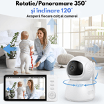 Casa si Gradina - Mobilier - Mobilier copii - Monitoare video copii - Baby Monitor WiFi 2in1 cu Camera Audio-Video Multi View, UltraHD/5” Night Vision, Rotire 355°/90°, Zoom 4X, Notificari - Infinity.ro