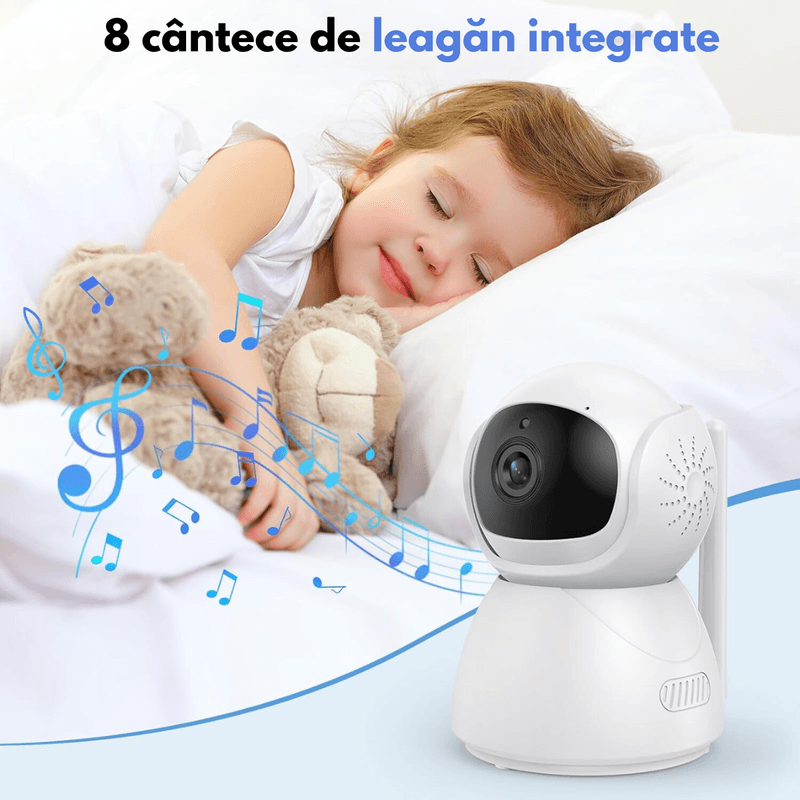 Casa si Gradina - Mobilier - Mobilier copii - Monitoare video copii - Baby Monitor WiFi 2in1 cu Camera Audio-Video Multi View, UltraHD/5” Night Vision, Rotire 355°/90°, Zoom 4X, Notificari - Infinity.ro
