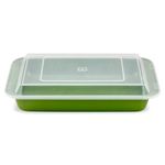 Casa si Gradina - Bucatarie si vesela - Vase pentru gatit - Tavi copt - Tava de copt dreptunghiulara+capac ZASS Gourmet, ZG-BW 05, 36x23x4.5cm, Otel, antiaderenta, cuptor cu gaz/electric, Verde - Infinity.ro