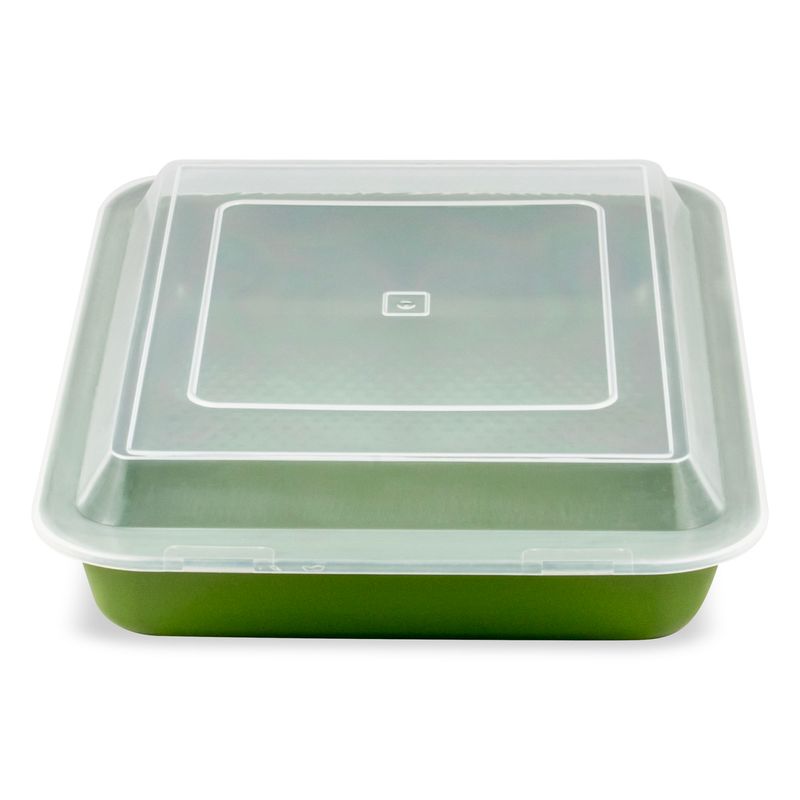 Casa si Gradina - Bucatarie si vesela - Vase pentru gatit - Tavi copt - Tava de copt dreptunghiulara+capac ZASS Gourmet, ZG-BW 05, 36x23x4.5cm, Otel, antiaderenta, cuptor cu gaz/electric, Verde - Infinity.ro