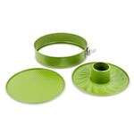 Casa si Gradina - Bucatarie si vesela - Vase pentru gatit - Tavi copt - Tava tort cu 2 baze detasabile ZASS Gourmet, ZG-BW 03, 26 cm, Otel, antiaderenta, cuptor cu gaz/electric, Verde - Infinity.ro