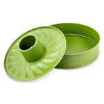 Casa si Gradina - Bucatarie si vesela - Vase pentru gatit - Tavi copt - Tava tort cu 2 baze detasabile ZASS Gourmet, ZG-BW 03, 26 cm, Otel, antiaderenta, cuptor cu gaz/electric, Verde - Infinity.ro