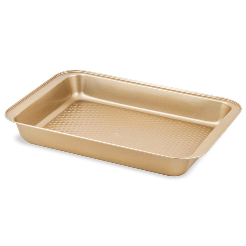 Casa si Gradina - Bucatarie si vesela - Vase pentru gatit - Tavi copt - Tava copt dreptunghiulara ZASS Gourmet, ZG-BW 04, 37x25.5x5cm, Otel, antiaderenta, cuptor cu gaz/electric, Bronz - Infinity.ro