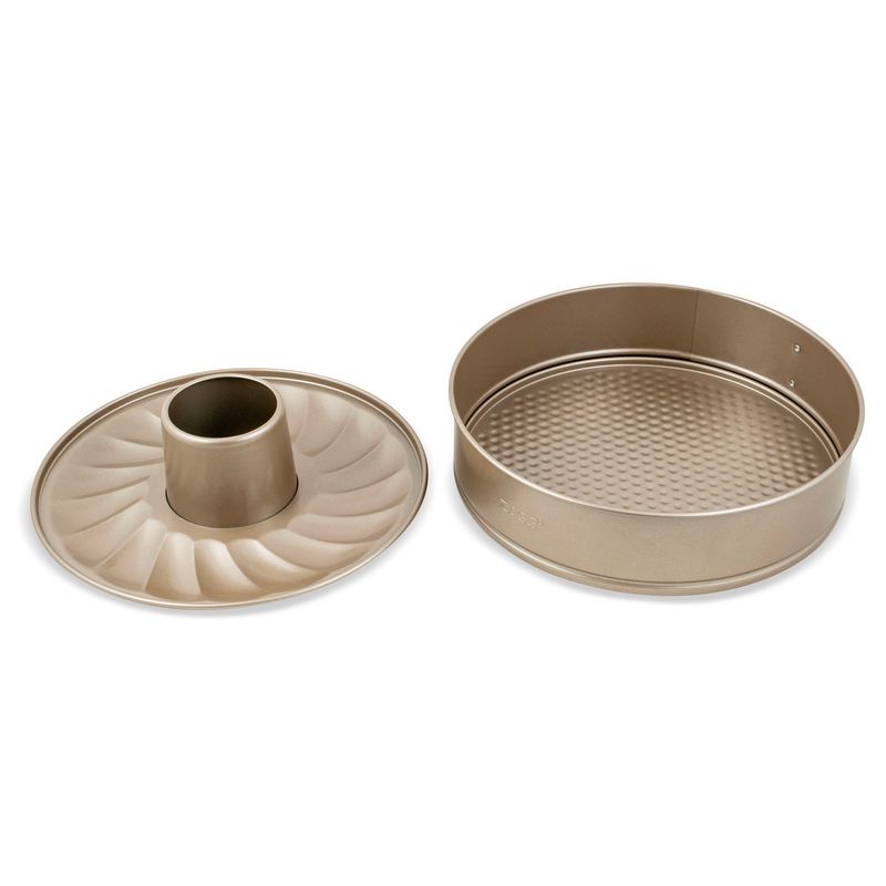 Casa si Gradina - Bucatarie si vesela - Vase pentru gatit - Tavi copt - Tava tort cu 2 baze detasabile ZASS Gourmet, ZG-BW 03, 26 cm, Otel, antiaderenta, cuptor cu gaz/electric, Bronz - Infinity.ro