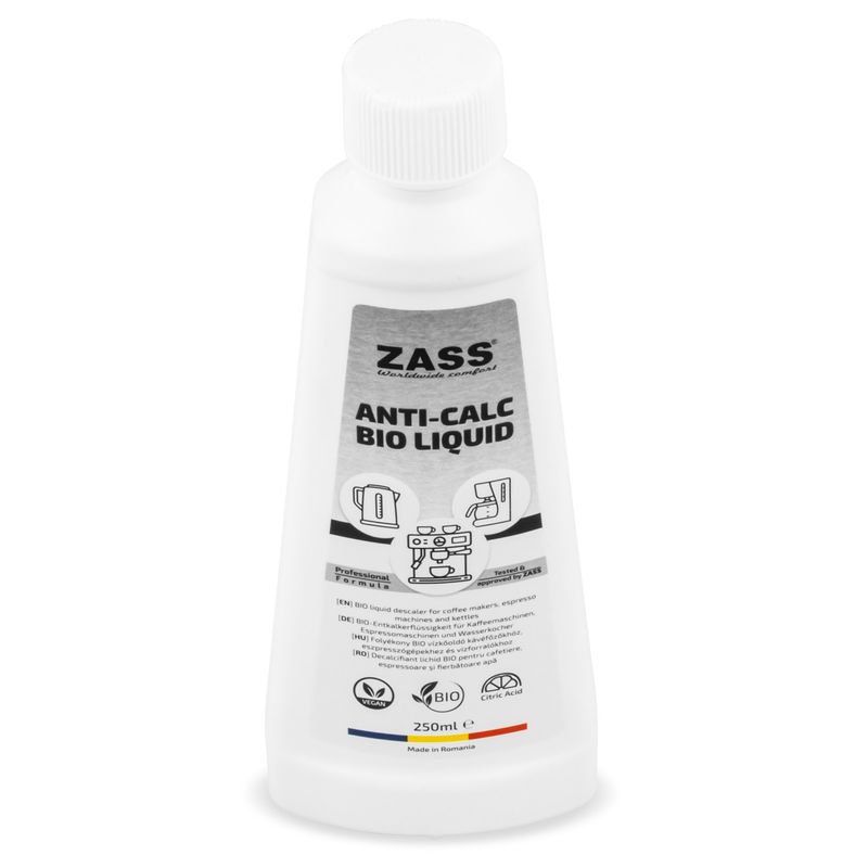 Electronice si Electrocasnice - Electrocasnice bucatarie - Preparare bauturi - Accesorii si consumabile aparate preparare bauturi - Decalcifiant lichid pentru cafetiere, ceainice si espressoare ZASS ZDL 01 -250 ML - Infinity.ro