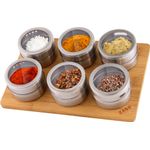 Casa si Gradina - Bucatarie si vesela - Ustensile bucatarie - Rasnite si dozatoare condimente - Set Recipiente condimente cu suport magnetic, 7 piese ZASS Gourmet ZG-MSR 01, 6.3 x 4 cm, 100 ml, Argintiu - Infinity.ro