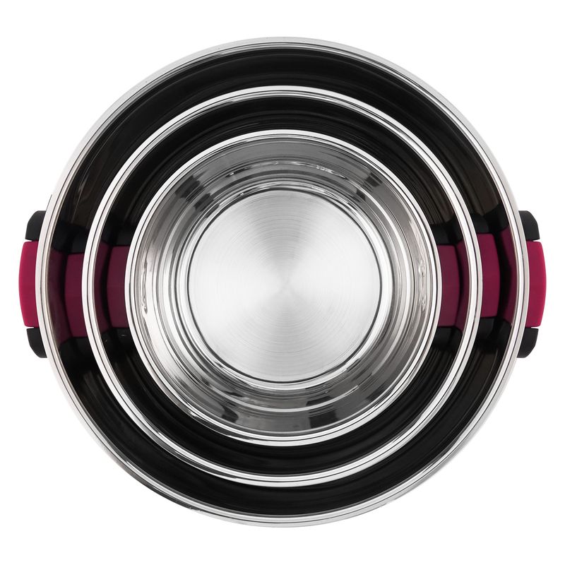 Casa si Gradina - Bucatarie si vesela - Vase pentru gatit - Oale si cratite - Set 3 oale stivuibile, Zass Gourmet ZG-SCS 04, 16x9.5 cm/1.9 L, 20x11.5 cm/3.6 L, 24x13.5 cm/6.1 L, Otel - Infinity.ro