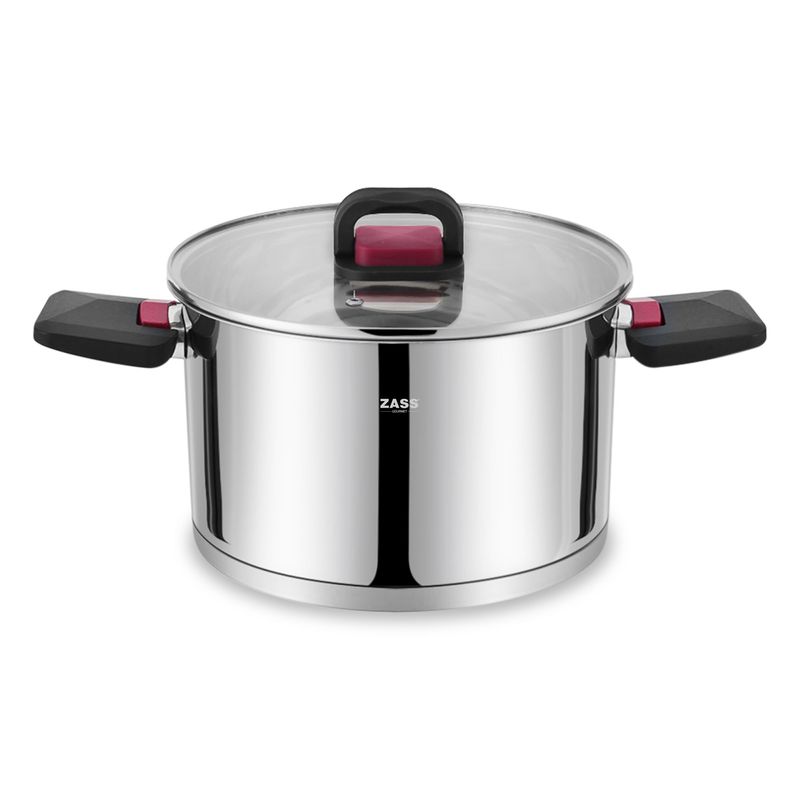 Casa si Gradina - Bucatarie si vesela - Vase pentru gatit - Oale si cratite - Set 3 oale stivuibile, Zass Gourmet ZG-SCS 04, 16x9.5 cm/1.9 L, 20x11.5 cm/3.6 L, 24x13.5 cm/6.1 L, Otel - Infinity.ro