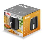 Electronice si Electrocasnice - Electrocasnice bucatarie - Aparate de gatit & desert - Friteuze - Friteuza cu aer cald Zass ZAF 03, Putere 1450 W, Capacitate 3.8 l, Negru - Infinity.ro