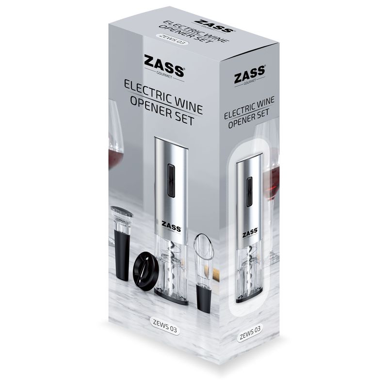 Casa si Gradina - Bucatarie si vesela - Accesorii bar - Tirbusoane si dopuri - Set deschizator de vin electric Zass Gourmet ZEWS 03 - Infinity.ro