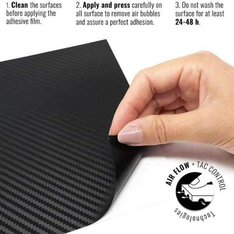 Auto si Moto - Piese auto si accesorii - Caroserie - Ornamente exterior auto - Folie Colantare Auto sau Moto, Model Fibra Cardon 3D, Impermeabila, Rezistenta UV, Latime 1.27 m, Lungime 3 m, Negru - Infinity.ro