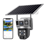 Casa si Gradina - Electrice - Smart Home - Camere de supraveghere - Camera de supraveghere cu panou solar MaGeCa, WIFI, 4MP Full HD, Rotire automata, 3 zone supravegheate simultan, Gri - Infinity.ro