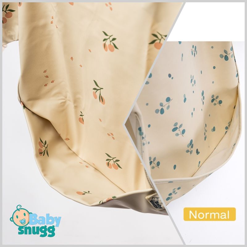 Jucarii, Copii si Bebe - Hrana si alaptare - Biberoane, suzete si accesorii hranire - Articole hranire bebelusi - Baveta impermeabila cu maneci lungi BabySnugg, 6-36 luni, Orange - Infinity.ro