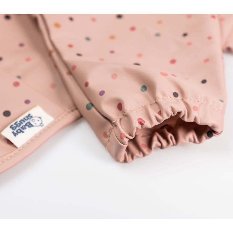 Jucarii, Copii si Bebe - Hrana si alaptare - Biberoane, suzete si accesorii hranire - Articole hranire bebelusi - Baveta impermeabila cu maneci lungi BabySnugg, 6-36 luni, Pink Dots - Infinity.ro