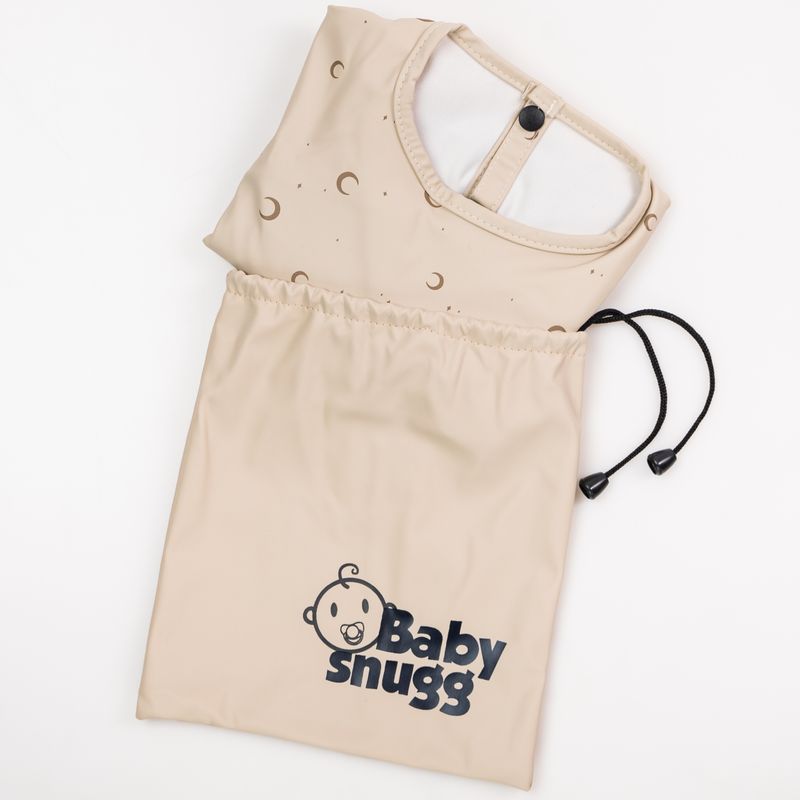 Jucarii, Copii si Bebe - Hrana si alaptare - Biberoane, suzete si accesorii hranire - Articole hranire bebelusi - Baveta impermeabila cu maneci lungi BabySnugg, 6-36 luni, Moon - Infinity.ro