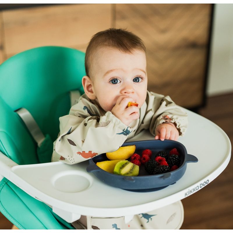 Jucarii, Copii si Bebe - Hrana si alaptare - Biberoane, suzete si accesorii hranire - Articole hranire bebelusi - Baveta impermeabila cu maneci lungi BabySnugg, 6-36 luni, Blue Ocean - Infinity.ro