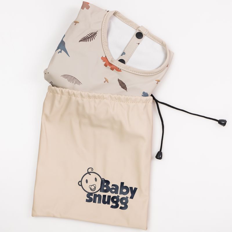 Jucarii, Copii si Bebe - Hrana si alaptare - Biberoane, suzete si accesorii hranire - Articole hranire bebelusi - Baveta impermeabila cu maneci lungi BabySnugg, 6-36 luni, Blue Ocean - Infinity.ro