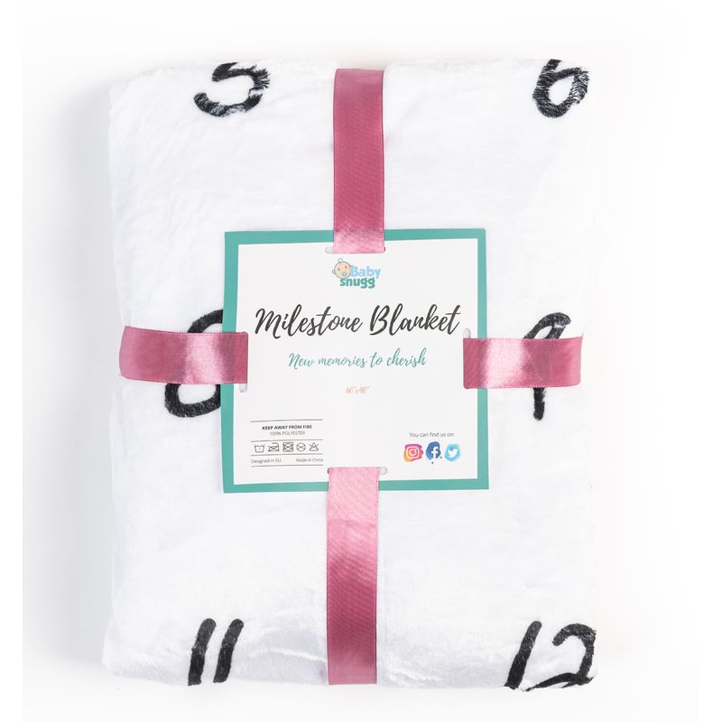Casa si Gradina - Textile si covoare - Pături și cuverturi - Paturici copii - Paturica Milestone Luna Roz - 100x150cm - Infinity.ro