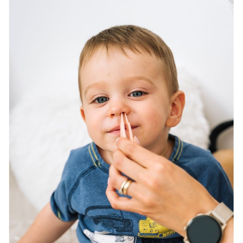 Jucarii, Copii si Bebe - Igiena si ingrijire - Accesorii ingrijire copii - Alte accesorii - Set ingrijire bebe, kit 6 in 1 Babysnugg, Portocaliu - contine foarfeca, unghiera, pila, penseta, termometru apa si betisor ureche cu luminita - Infinity.ro